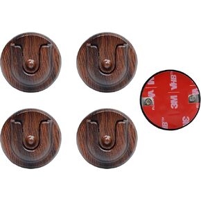 Universal Ham CB Radio Microphone Hanger, Round Knob Mic Holder Mount with Adhesive Back for Motorola HLN9073B CDM1250 CDM750 GM300 M1225 GM3688 Kenwood TK768G TK868G TM471A (Pack of 5 Wood Color)