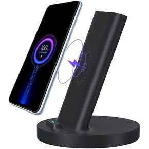 Xiaomi Mi 20W Wireless Charging Stand, Vertical Design, New Wireless Charging Experience, 20W max, Universal Fast Charge, Dual coils, Charges Through case, Black