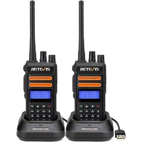 Retevis RT76P GMRS Handheld Radio, Walkie Talkie for Adults, 2 Way Radios Long Range Rechargeable,NOAA, USB Charging, Emergency Radio for Outdoor Hunt Hiking Camping(2 Pack)