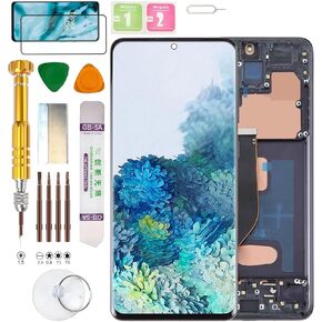 (Without Fingerprint) LCD Display Assembly for Samsung Galaxy S20+ Plus 5G SM-G986U, SM-G986U1, SM-G986F, SM-G9860, SM-G986B, SM-G986N, SM-G986B, SM-G986W, SCG02 Screen Replacement kit (Black)