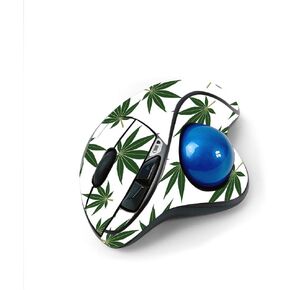MightySkins Skin Compatible with Logitech M570 Wireless Trackball Mouse - Pot Leaves Green | Protective, Durable, and Unique Vinyl Decal wrap Cover | Easy to Apply and Change Style | Made in The USA