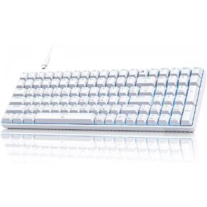 DIERYA DK98SE Gaming Keyboard,98 Keys Mechanica Keyboard with Linear Red Switches,USB-C Cable for PC Windows Gamers and Typists,White