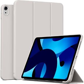 Case for iPad 10th Generation 10.9 inch 2022, Auto Wake/Sleep, Support Touch ID, Slim Trifold Stand Protective Cover with Soft TPU Back for iPad 10th Gen 2022 A2696/A2757 (Gray)