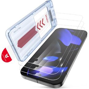 bersem 3 Pack for Google Pixel 9 / Pixel 9 Pro Screen Protector, Tempered Glass Film with Customized Installation Tray, Fingerprint Unlock, Military Grade Shatterproof, HD Clear, Scratch Resistant