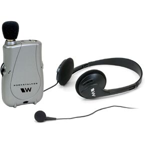 Williams Sound PKT D1 EH Pocketalker Ultra Duo Pack Amplifier with Single Mini Earbud and Folding Headphone