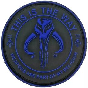 Weapons are Part of My Religion Blue [3D-PVC Rubber - Hook Fastener -TZ7-3.0 inch] for Backpacks, Range Bags, Clothes, Hats, and More