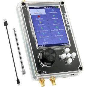 Portapack H2, 3.2in TFT Screen Radios Transceiver 1MHz-6GHz, Capture Replay for Communication SDR Radio, Software Defined Radio Kit with Antennas, Rechargeable Battery(Plastic Shell)