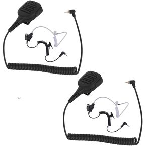 WODASEN SL300 Speaker Mic Waterproof Shoulder Walkie Talkie Microphone TLK100 Handheld Radio Mic for SL3500e SL2600 SL7550 SL7550e SL7580 SL7580e with 3.5mm Listen Only Earpiece (2 Pack)