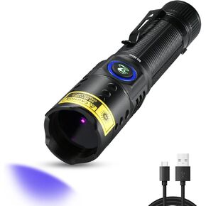 DARKBEAM 365nm UV Flashlight Black Light with Filter, Powerful Blacklight USB-C Rechargeable LED Mini, Woods Lamp Water Resistant- Detector for Pet Urine, Stain, Uranium Glass- Resin Curing