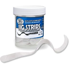 Fat Cow Fishing Jig Strips EEL Tail 5 1/2" x 1/2" - 40X Stronger Than Soft Baits - 8 Baits in Kuwait