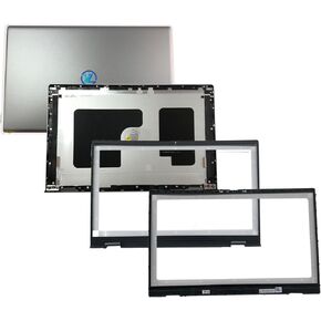 Replacement Laptop LCD Back Cover Top Case Rear Lid and Front Bezel Frame for Dell Inspiron 15 Pro 5510 5515 0CHFVW CHFVW 05WK5X Silver