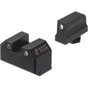Night Fision Optics Ready Stealth .290-.313 Night Sight Set Compatible with Glock 17/19/34, Black Front Ring, Black Rear Rings