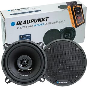 BLAUPUNKT BPS-E552 5" 2-Way Car Speakers 80W with Grilles - Superior Sound Clarity, Durable Design, Easy Install