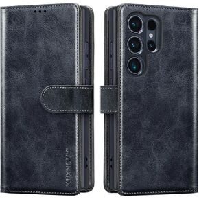 for Samsung Galaxy S25 Ultra Wallet case with Credit Card Holder,Magnetic Flip PU Leather 25Ultra 5G S25Ultra Protective Cover Women Men for Samsung S25 Ultra Phone case, Black