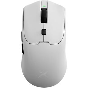 Delux M700PRO اللاسلكي ألعاب ماوس ، 59 جرام خفيفة الوزن ، PAW 3395 مستشعر بصري ، 26000 نقطة في البوصة ، عمر بطارية 90 ساعة ، 6 أزرار قابلة للبرمجة (أبيض)
