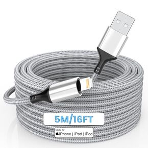 iPhone Charging Cable 5m, Long, Apple MFi Certified, Original Lightning to USB Cable, Fast Charge 16ft Apple Charging Cable for Apple iPhone 14/13/12/11/XS/XSMax/XR/X/8/7 Plus/6 /6s Plus SE/Pad