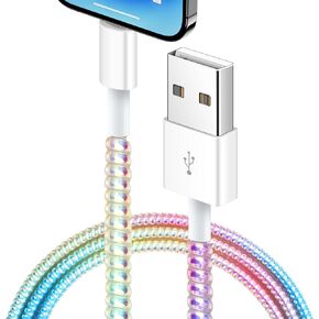 Coolden 3.3FT for iPhone Charger Cord, iPhone Charger Fast Charging Colorful Spring Braided USB to iPhone Cable for iPhone 14 Pro Max/13 Pro Max/12 Mini/11 Pro,iPad 9th/8th/7th Generation,iPod Touch