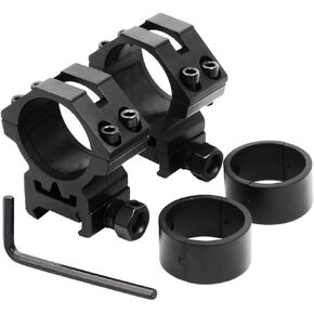 West Lake Scope Rings 1 Inch 30mm Low Profile Scope Mounts for Picatinny Weaver Rail (set of 2), See-thru Design, Ring Adapter Inserts Included