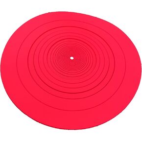 12 inch Turntable Platter Mat-Rubber Turntable Slipmat for HiFi Turntable Vinyl Player Acoustic Improvement (12 inch, Red)