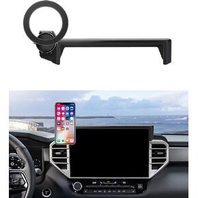 MaserWeller Car Phone Holder for Toyota Sequoia 2023 2024 Accessories/Tundra 2022-2025 Accessories 14-inch Screen Fixed Clip,Phone Mount Compatible with MagSafe, 360° Rotation Cell Phone Holder