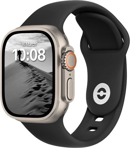 SB Sport Band for Apple Watch Bands Women Ultra 2 49mm ، Series 10 46mm ، 9 8 7 45mm 41mm ، Se 6 5 44mm 40mm ، 3 2 1 42mm 38mm Men Iwatch ، Slit ، Black in Kuwait