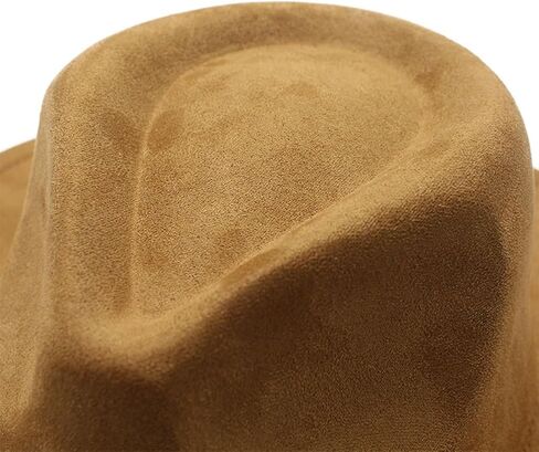 LIDHAY Wide Brim Felt Cowboy Hat for Women Men Western Suede Cowboy Cowgirl Hats in Kuwait