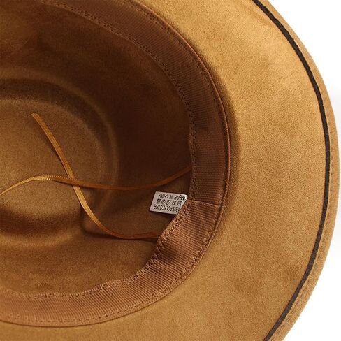 LIDHAY Wide Brim Felt Cowboy Hat for Women Men Western Suede Cowboy Cowgirl Hats in Kuwait