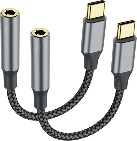 USB-C إلى 3.5 مم محول مقبس سماعة سماعات الرأس ، 2PACK HIFI Type C إلى AUX Female Dongle Cable متوافق مع Apple iPhone 16 15 Pro Max Plus ، Galaxy S24 S23 S22 Note 20 ، iPad Pro ، Air ، MacBook ، Pixbook in Kuwait