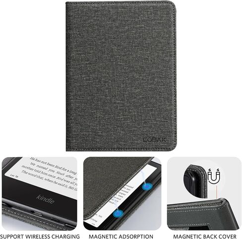 COBAK CASE مع Stand for Kindle Paperwhite 12th Gen 2024 تم إصداره (7 ") و kindle Colorsoft Signature Edition - غطاء جلدي متين مع إيقاظ النوم التلقائي ، فتحة البطاقة ، ميزة حزام اليد in Saudi Arabia