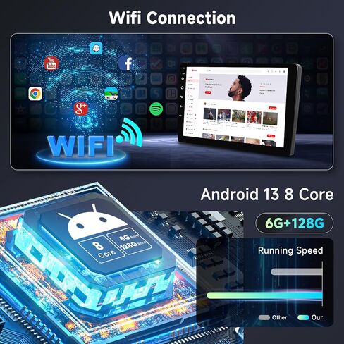 [6g+128g] ستيريو سيارة 8 نواة لـ Honda Odyssey 2010-2017 وحدة رأس Android مع GPS Bluetooth ، وراديو Hodozzy 9 بوصة اللمس مع Carplay Android Auto و WiFi USB و DSP و FM RDS Radio in Kuwait