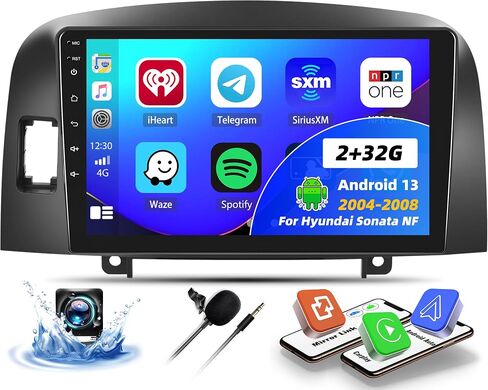 CAMECHO Radio for Hyundai Sonata NF 2004-2008, Android 13 Car Stereo with Wireless Carplay & Android Auto, 2+32G 9" Touch Screen Car Radio with Bluetooth, FM/RDS,DSP, GPS, WiFi, Backup Camera in Saudi Arabia