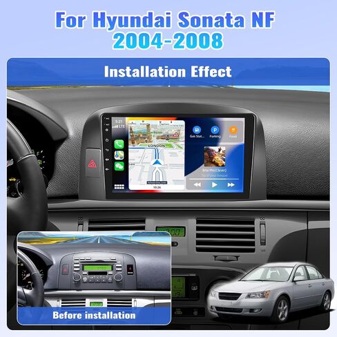 CAMECHO Radio for Hyundai Sonata NF 2004-2008, Android 13 Car Stereo with Wireless Carplay & Android Auto, 2+32G 9" Touch Screen Car Radio with Bluetooth, FM/RDS,DSP, GPS, WiFi, Backup Camera in Saudi Arabia