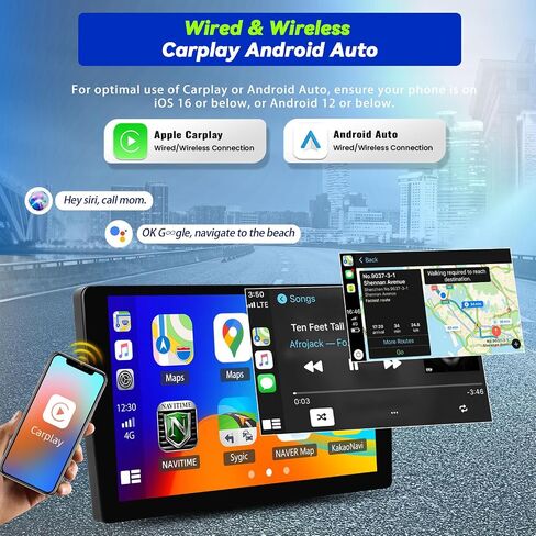 CAMECHO Radio for Hyundai Sonata NF 2004-2008, Android 13 Car Stereo with Wireless Carplay & Android Auto, 2+32G 9" Touch Screen Car Radio with Bluetooth, FM/RDS,DSP, GPS, WiFi, Backup Camera in Saudi Arabia