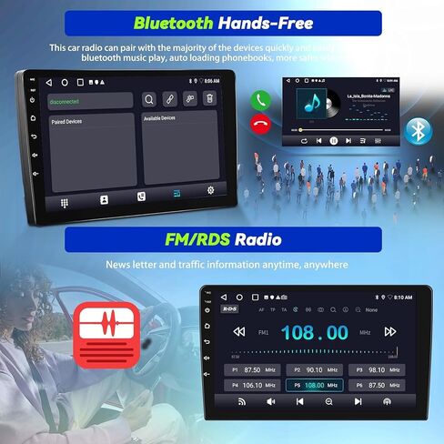 CAMECHO Radio for Hyundai Sonata NF 2004-2008, Android 13 Car Stereo with Wireless Carplay & Android Auto, 2+32G 9" Touch Screen Car Radio with Bluetooth, FM/RDS,DSP, GPS, WiFi, Backup Camera in Saudi Arabia