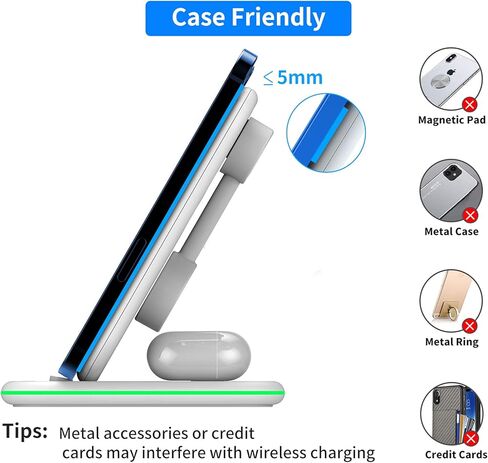 الشاحن اللاسلكي ، 3 في محطة شحن لاسلكية واحدة لجهاز iPhone 14/13/11/11/11/PRO/PRO MAX/XR/XS MAX/8/8 PLUS ، سلسلة IWATCH ، AIRPODS-WHITE in Kuwait
