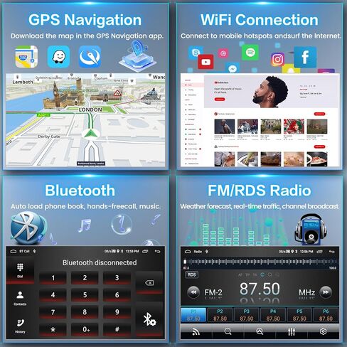 [2+64GB] Inefala for Jeep Compass Patriot 2011-2017 Android Car Radio Stereo with Wireless CarPlay Android Auto, 10.1 Inch HD Touchscreen Head Unit with GPS WiFi Bluetooth FM/RDS SWC Backup Camera MIC in Saudi Arabia