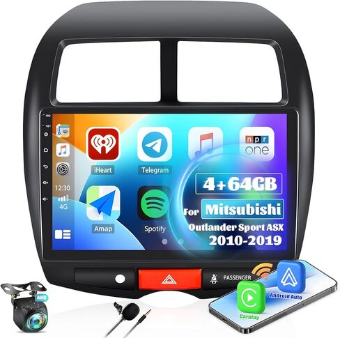 4+64G Android 13 Car Stereo for Mitsubishi Outlander Sport ASX 2010-2019 with Wireless Carplay Android Auto, 10.1'' Touchscreen Car Radio with WiFi Mirror Link GPS Bluetooth FM RDS Radio DSP EQ SWC in Kuwait