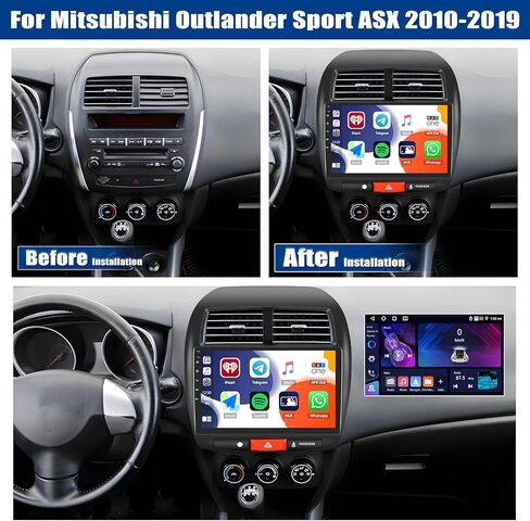 4+64G Android 13 Car Stereo for Mitsubishi Outlander Sport ASX 2010-2019 with Wireless Carplay Android Auto, 10.1'' Touchscreen Car Radio with WiFi Mirror Link GPS Bluetooth FM RDS Radio DSP EQ SWC in Kuwait