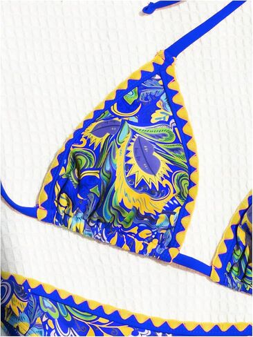 COZYEASE Women's Bikini Sets 2 Piece Halter Triangle Allover Print Swimsuit Set Boho Knot Side Bathing Suit Set in Kuwait