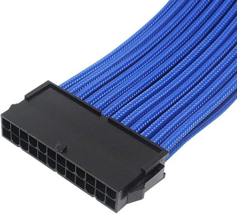 PSU Extension Sleeved Cables Kit - 18AWG 30cm ATX 24pin, CPU4+4p, PCI-E 6+2p, PCI-E 6p - Blue - Compatible with RM, EVGA, Corsair, HX series Power Supplies in Saudi Arabia