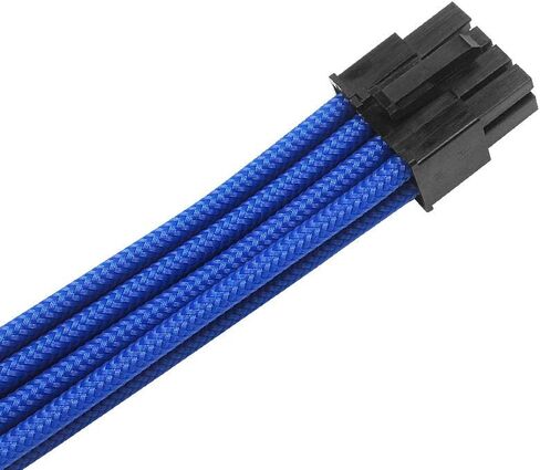 PSU Extension Sleeved Cables Kit - 18AWG 30cm ATX 24pin, CPU4+4p, PCI-E 6+2p, PCI-E 6p - Blue - Compatible with RM, EVGA, Corsair, HX series Power Supplies in Saudi Arabia