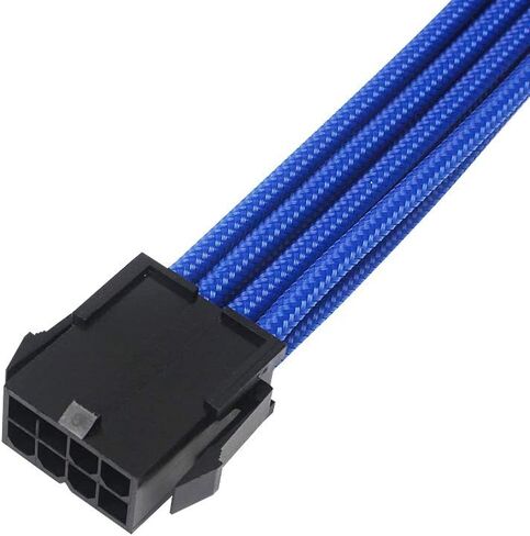 PSU Extension Sleeved Cables Kit - 18AWG 30cm ATX 24pin, CPU4+4p, PCI-E 6+2p, PCI-E 6p - Blue - Compatible with RM, EVGA, Corsair, HX series Power Supplies in Saudi Arabia