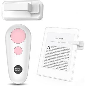 Remote Control Page Turner for Kindle Paperwhite Oasis Scribe eReaders, Page Turner Clicker for iPad Tablets Reading Novels Taking, Phone Camera Video Record Remote Triggers, Pink and White