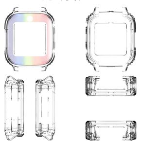Screen Protector Case Compatible with Cosmo JrTrack 4 3 Smart Watch, Soft Color TPU Shockproof Cover Slim Guard Thin Bumper Shell Protector, Rainbow