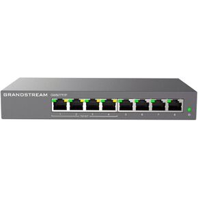 Grandstream GWN7711P | 8-Port Gigabit Ethernet Layer 2 Lite Managed PoE Switch | Desktop/Wall-Mount | Plastic Case