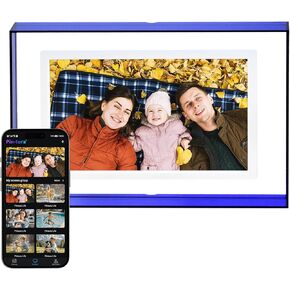 PINTURA Digital Picture Frame,13.3" WiFi Photo Frame 1080p 1920 * 1080 Screen Blue,64G/8G Cloud,Wall Mountable/Desk,Share Photos/Videos Instantly via Pintura App,Great Gift for Loved Ones