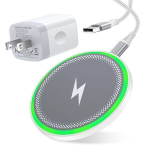 Samsung S24 FE Wireless Phone Charger Fast Charging Pad for Samsung Galaxy S25 Ultra/S24/S23/S22/S21/S20,15W Android Wireless Charger Pad with QC Wall Adapter for iPhone 16/15/14/13/12 Pro Max/Pixel 9