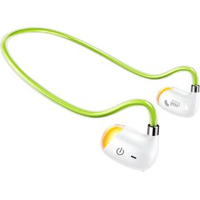 CENSHI Open Ear Air Conduction Headphones,Bluetooth 5.3 Sports Headphones with LED Lights,12H Playtime,Wireless Earbuds Lightweight Ultra-Comfort Fit Cycling, Running, Workout (Green)