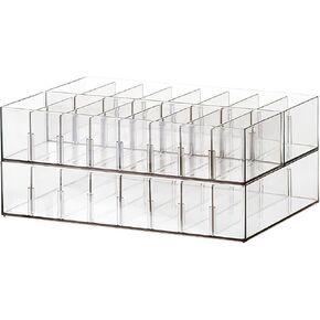 Cable Organizer Box 3 Pcs Clear Charger Cord Storage Drawer Organizer with 21 Cable Ties Stackable Cord Management Box with Removable Dividers for Office Home Desk Accessories Storage