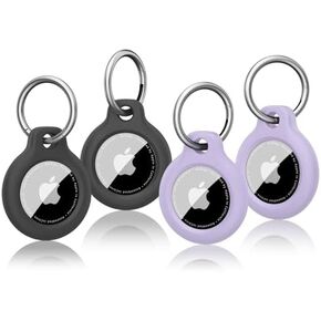 Vancle Air Tag Holder 4 Pack, Airtag Keychain Holder, Anti-Scratch, Twist Lock Design, Airtag Case with Metal Key Chain Ring - AirTag Accessory for Kids, Keys, Pets, Luggage, & More